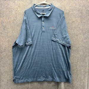 Puma Polo Shirt Mens XXL Blue Heather Ambassador Golf logo  Golfer Stretch